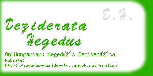 deziderata hegedus business card